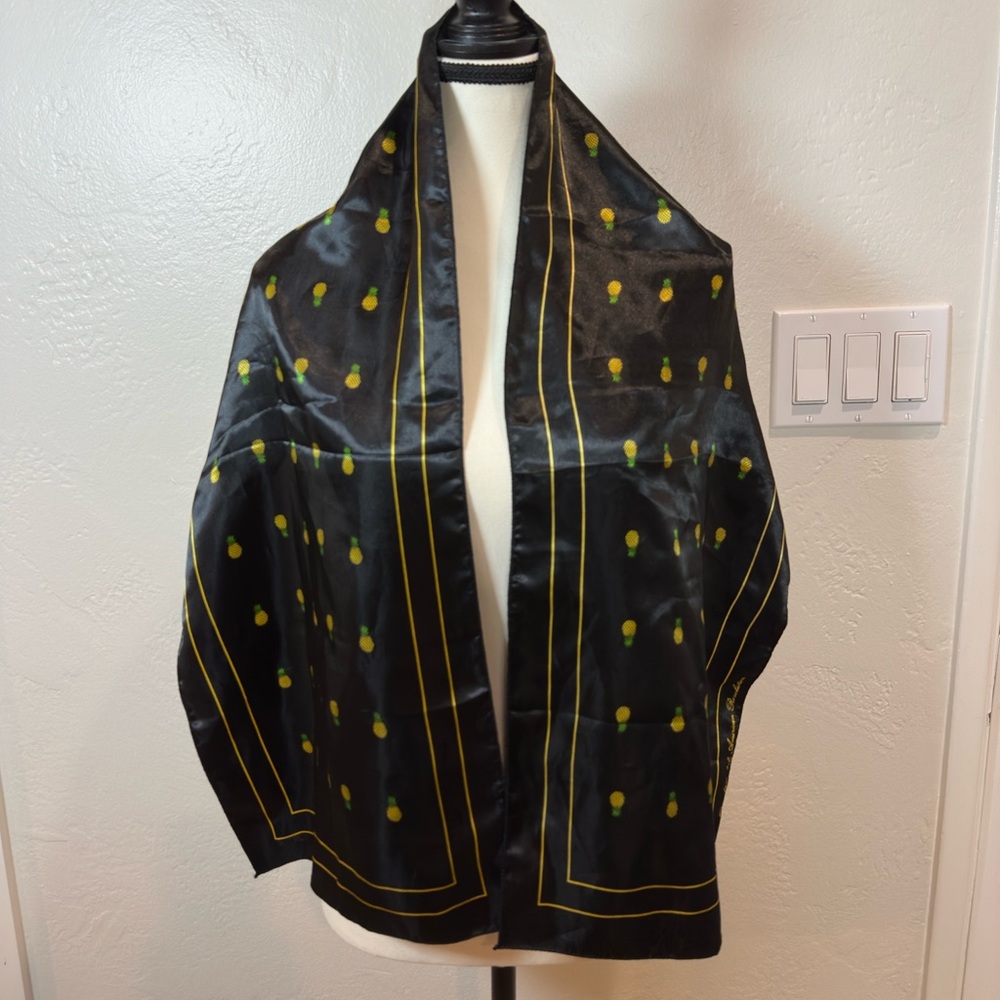 Chic Black and Yellow Scarf with Bold Design